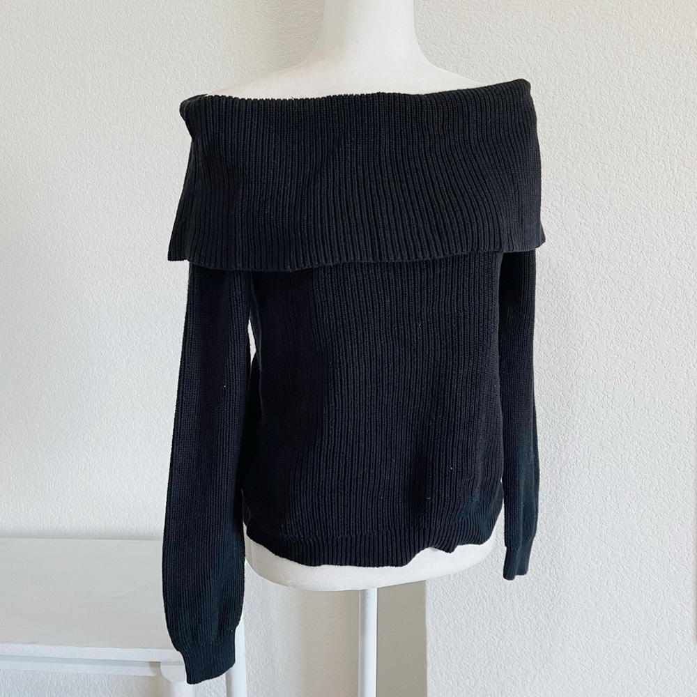 Lovers + Friends Women’s Black Knit Sweater Size Small Cozy Pullover